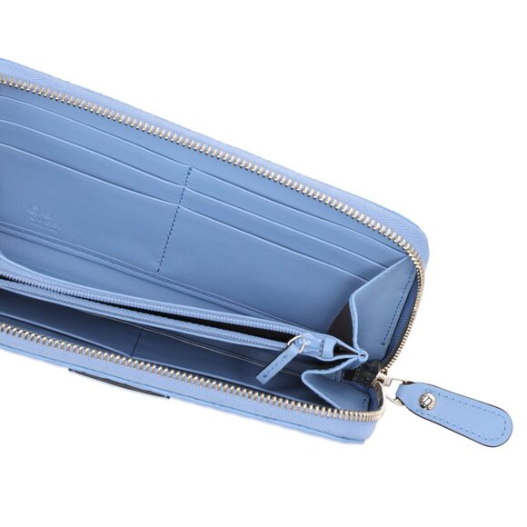 GUCCI Micro Guccissima Long Wallet 449391 Light Blue Leather - Picture 7 of 7